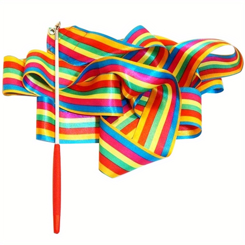 12pcs Dance Ribbons Streamers Rainbow Rhythmic Gymnastics Equipment Rainbow  Dancing Party Favors Twirling Sticks Toys for Classroom prizes Kids Dancing  Talent Shows 