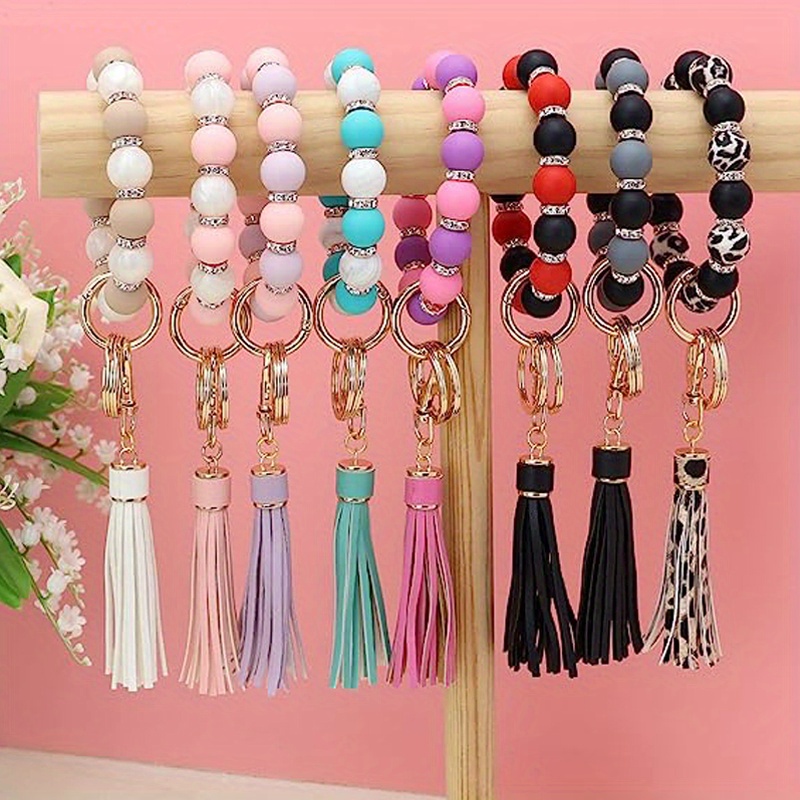 Silicone Beads Keychain Wristlet Bracelet Making Kit With - Temu