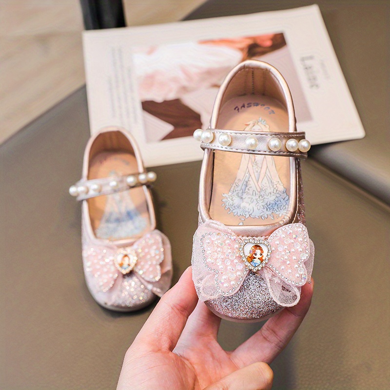Zapatos Mary Jane Lazo Brillante Niñas Zapatos Princesa Moda - Temu