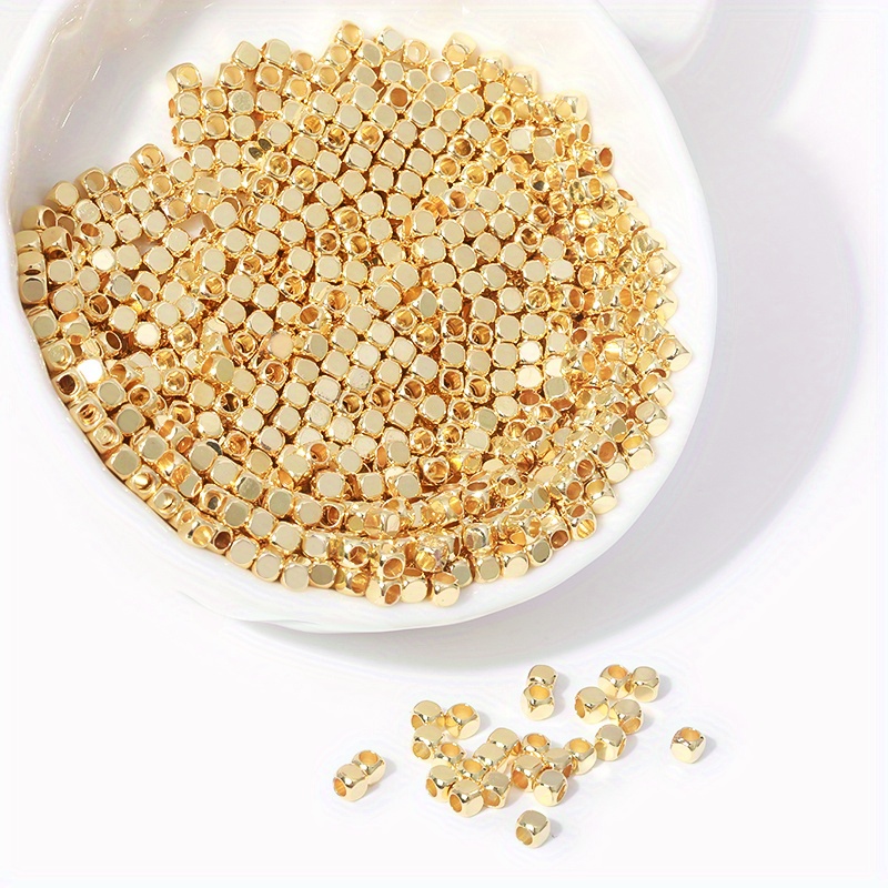 Wholesale CREATCABIN 1 Box 240Pcs 3 Sizes Golden Spacer Beads 18K Real Gold  Plated Round Balls Spacers Metal Loose Smooth Tiny Charms for Jewelry  Making Necklaces Bracelets DIY Crafts Findings Accessory 