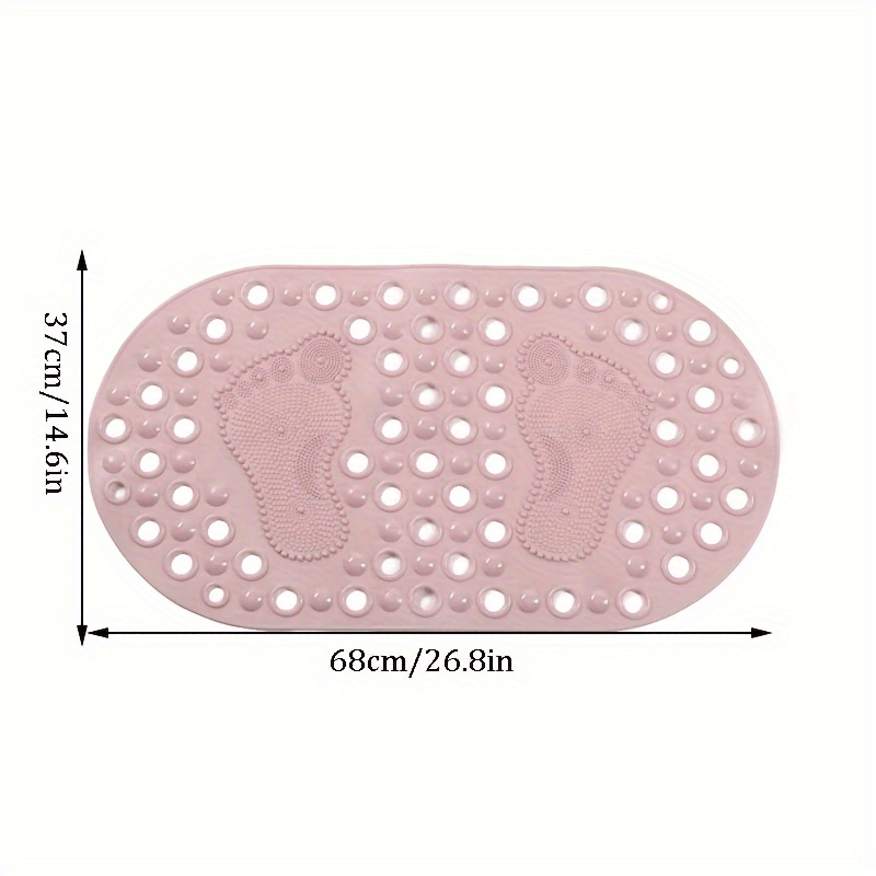 Anti slip Shower Stall Mat Drain Holes Suction Cups Oval - Temu