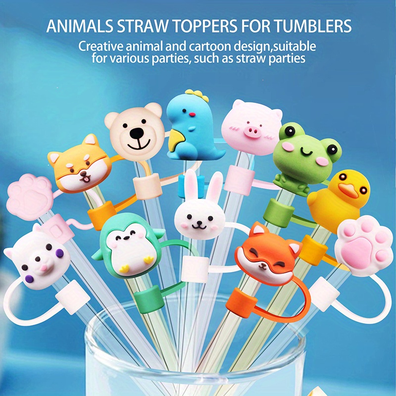 Kawaii Cat Silicone Straw Tips Cover - Creative Reusable Drinking Straw  Toppers For Kitchen, Dorm, And Back To School Supplies - Temu