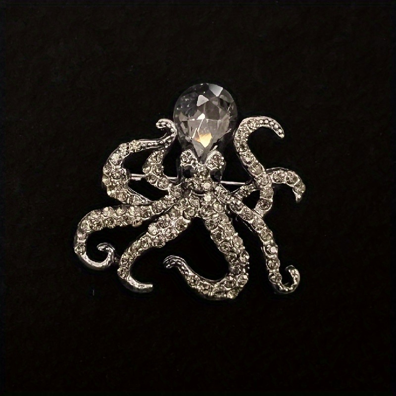 Octopus Lapel Pin or Octopus Brooch top Sterling Silver