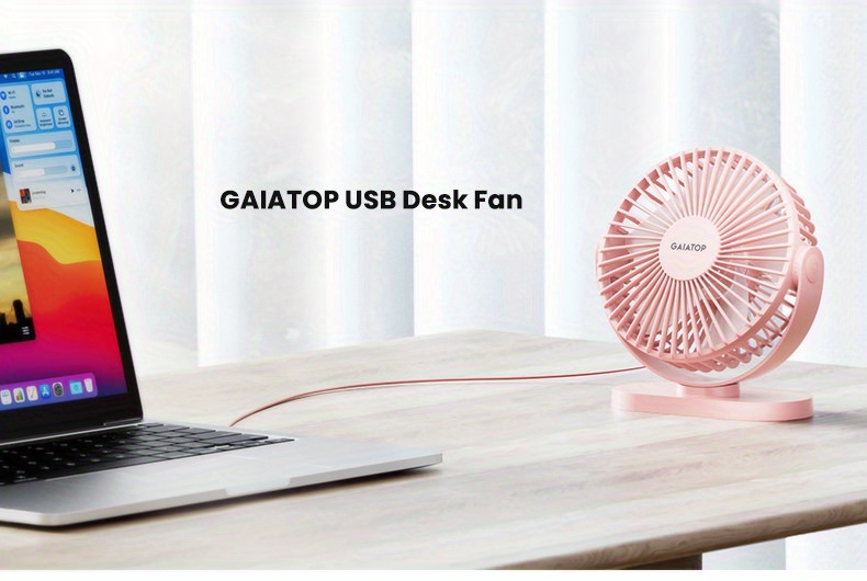 Gaiatop Ventilador de escritorio USB, potente ventilador portátil de 3  velocidades, mini ventilador de enfriamiento silencioso de 5.5 pulgadas