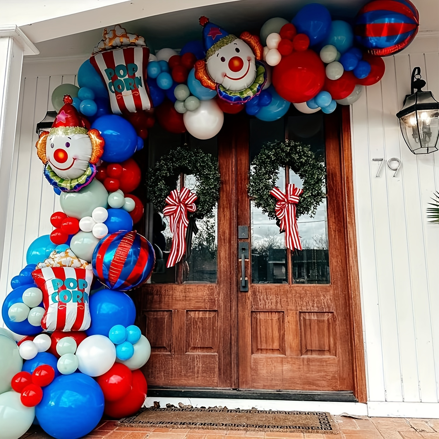 6 Piezas Globos Carnaval Blancos Rojos Decoración Carnaval - Temu