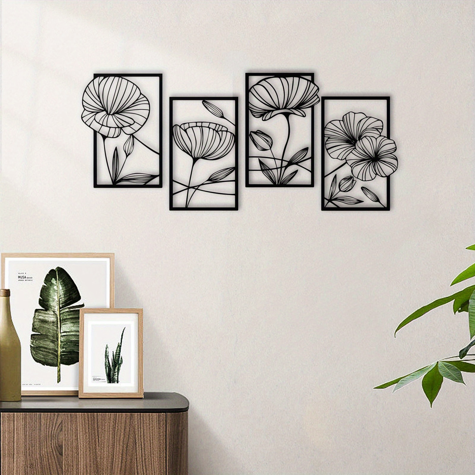 Metal Lotus Flower Wall Decor Abstract Floral Aesthetic - Temu