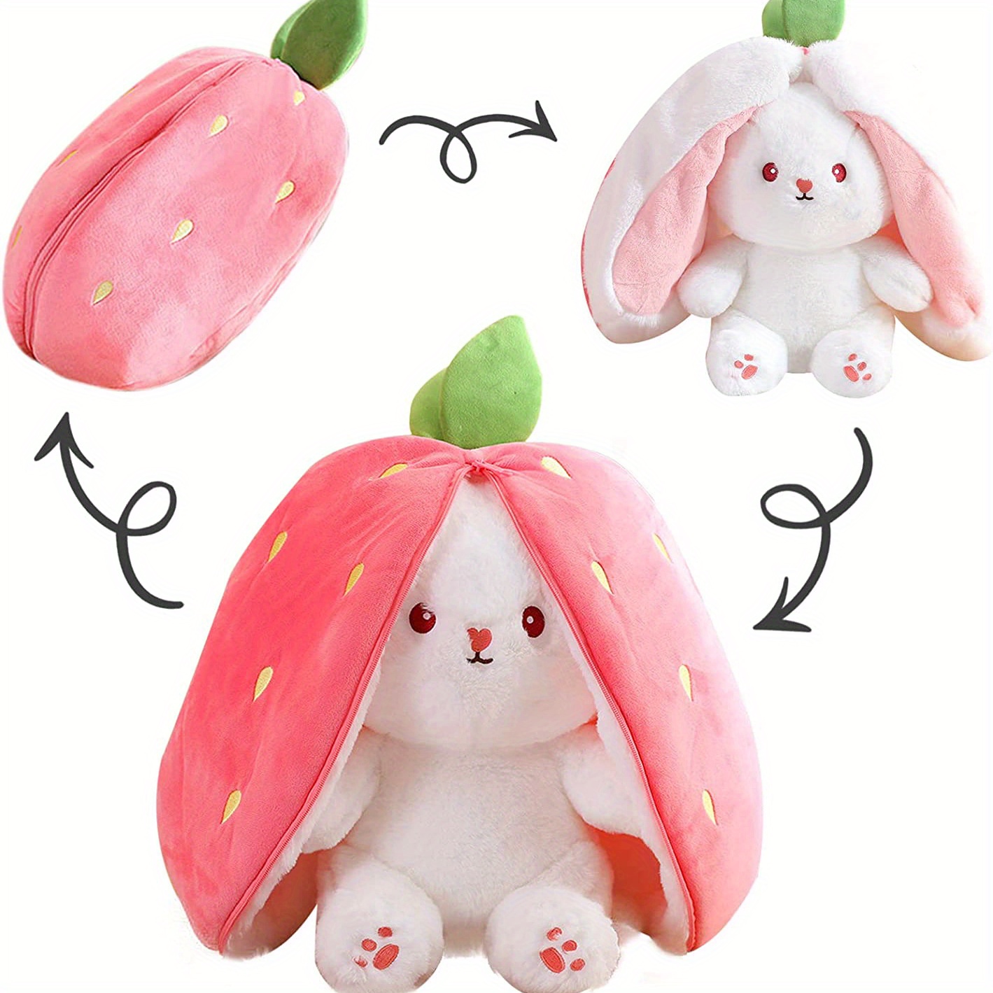 1 Pc, Fraise Lapin Muppet Tourner Petit Lapin Poupée Poupée