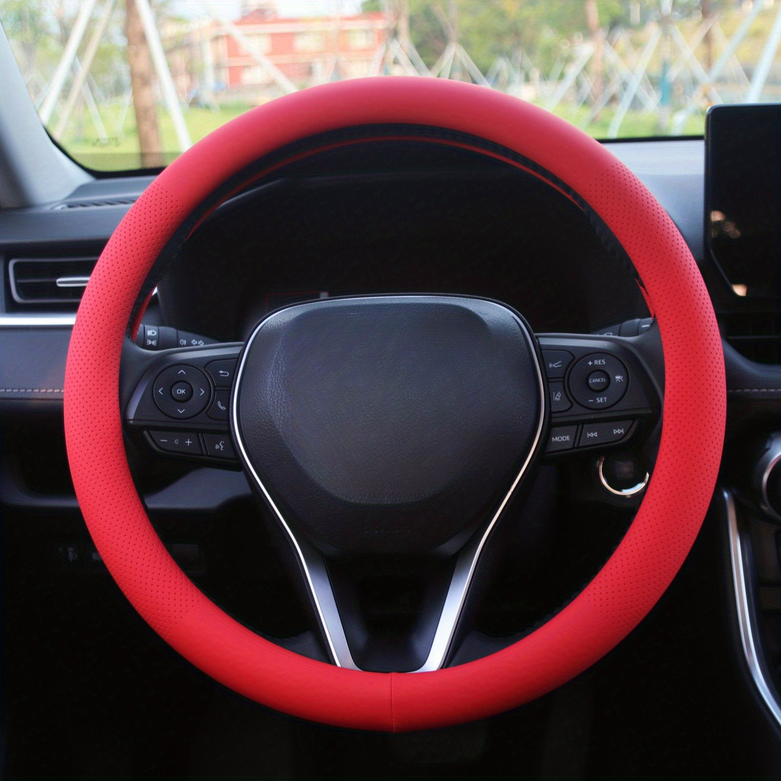 Premium Pu Leather Car Steering Wheel Cover Non slip - Temu