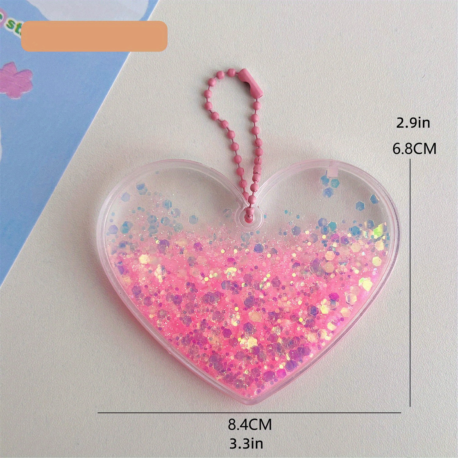 Valentine's Day Flower Heart Shape Resin Keychain - Temu