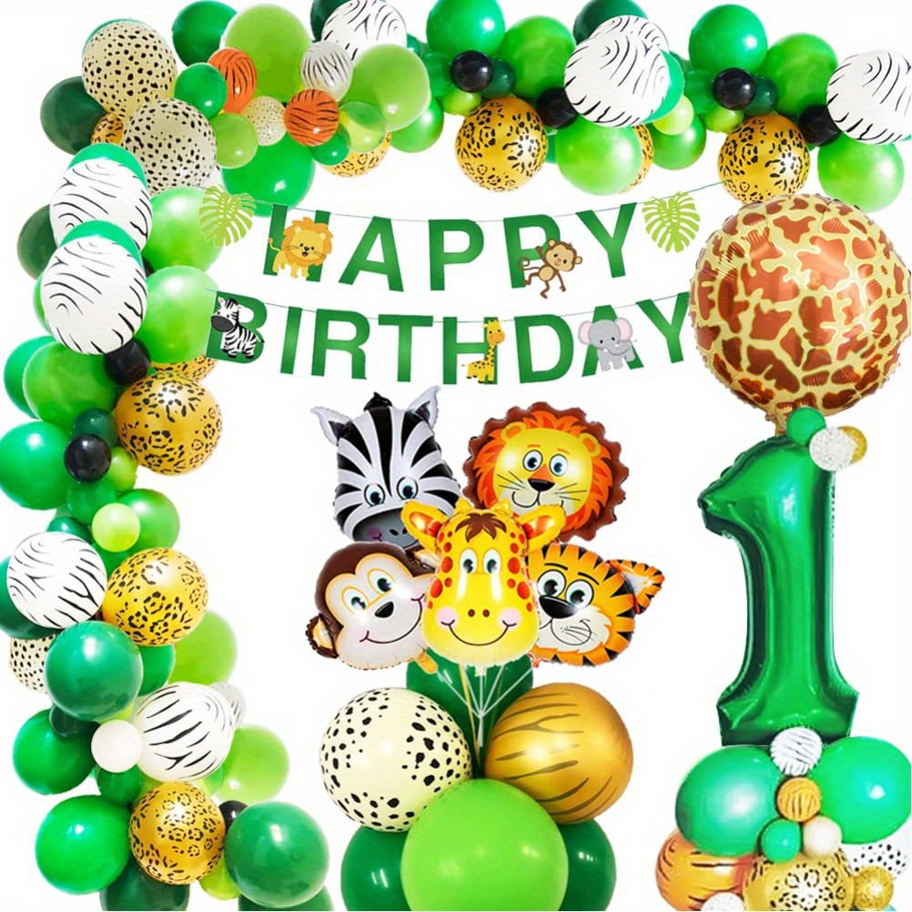 Decoraciones de cumpleaños de 1 año para niños, globos para 1er