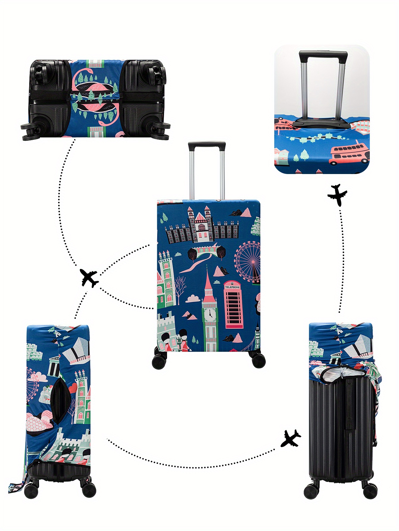 daodao Fundas de equipaje personalizadas para maleta, protector de equipaje  de viaje personalizado para hombres, mujeres, niños y niñas, se adapta a