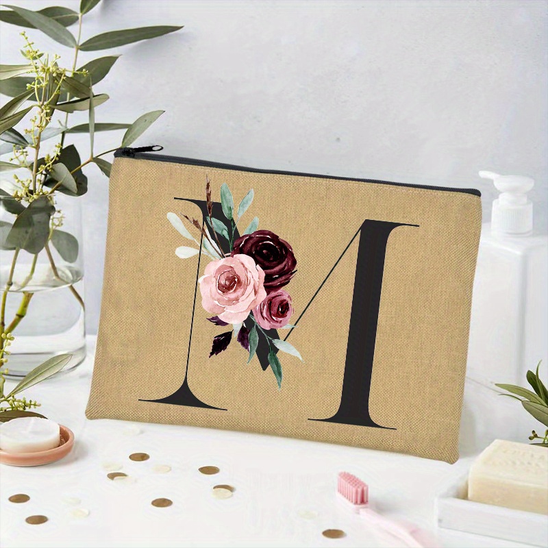 Floral Print Cosmetic Bag Bridesmaid Makeup Case Organizer