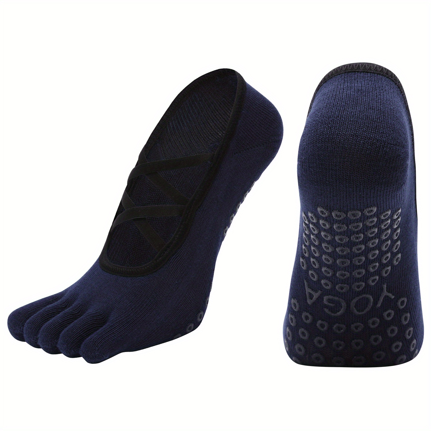 Double Cross Strap Five Finger Yoga Socks Dance Sports Warm - Temu