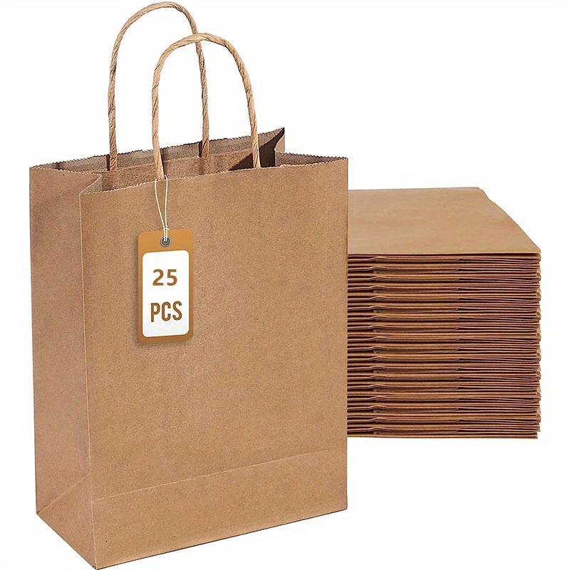  Reli - Bolsas de papel, 110 unidades al por mayor, 8 x 4.5 x  10.25 pulgadas, bolsas pequeñas de papel Kraft marrón con asas, para  regalos, compras, ventas minorista, mercancía, etc. 