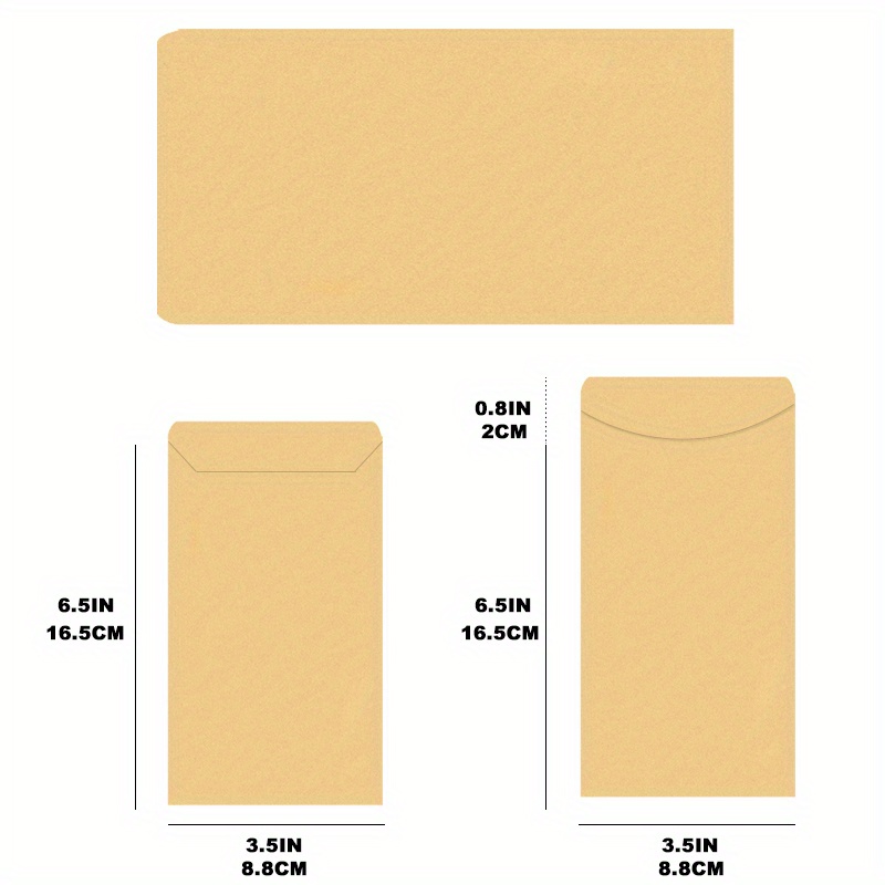 100 Pcs Small Brown Envelopes, Kraft Paper Seed Envelopes for
