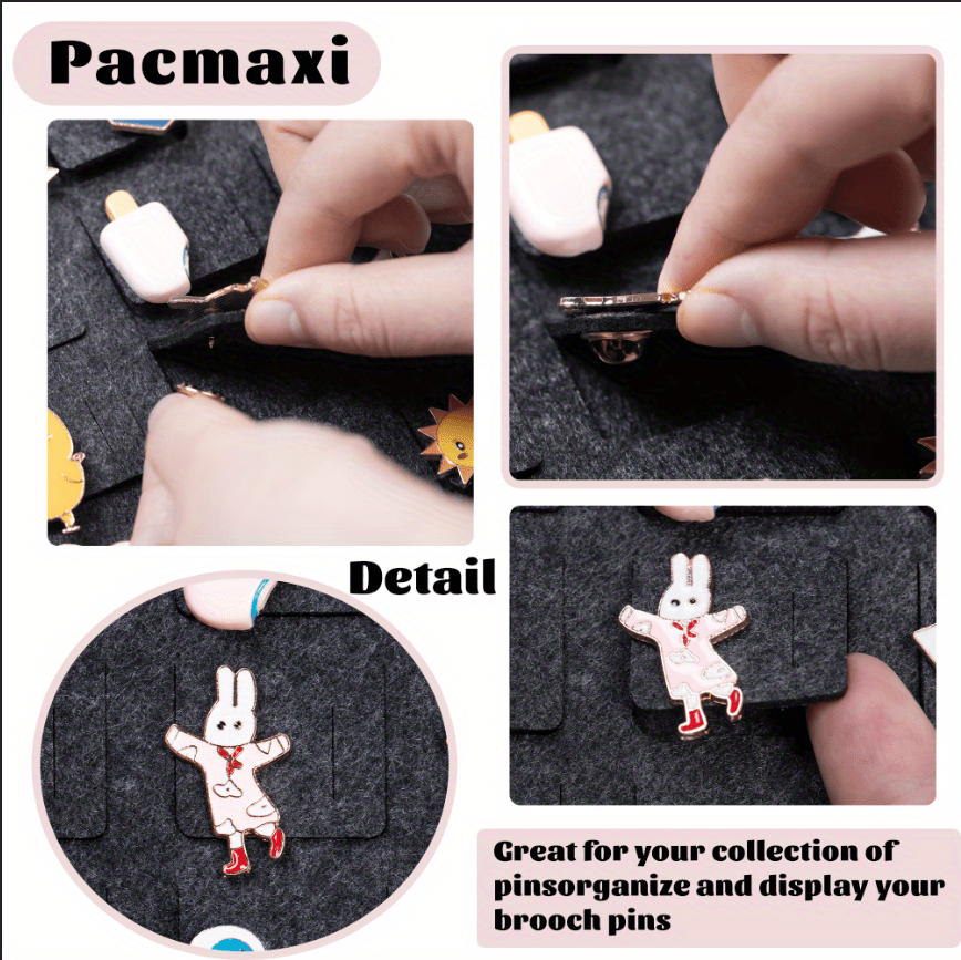 PACMAXI Hanging Brooch Pin Organizer, Display Pins Storage Case