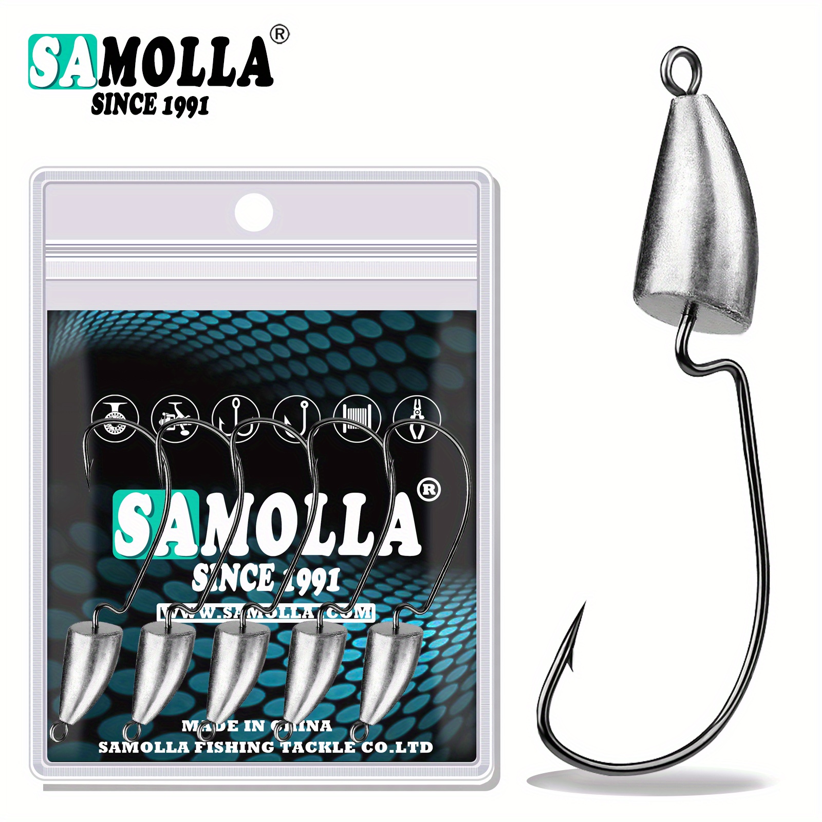 5pcs Premium Jig Head Hook For Rockfish And Ajing Fishing With Soft Worm Lure Compatibility