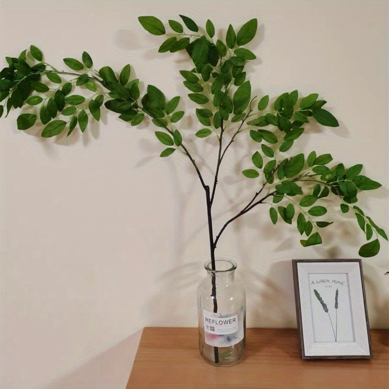 Green Artificial Plant Stem Vase Fillers Faux Leaf - Temu