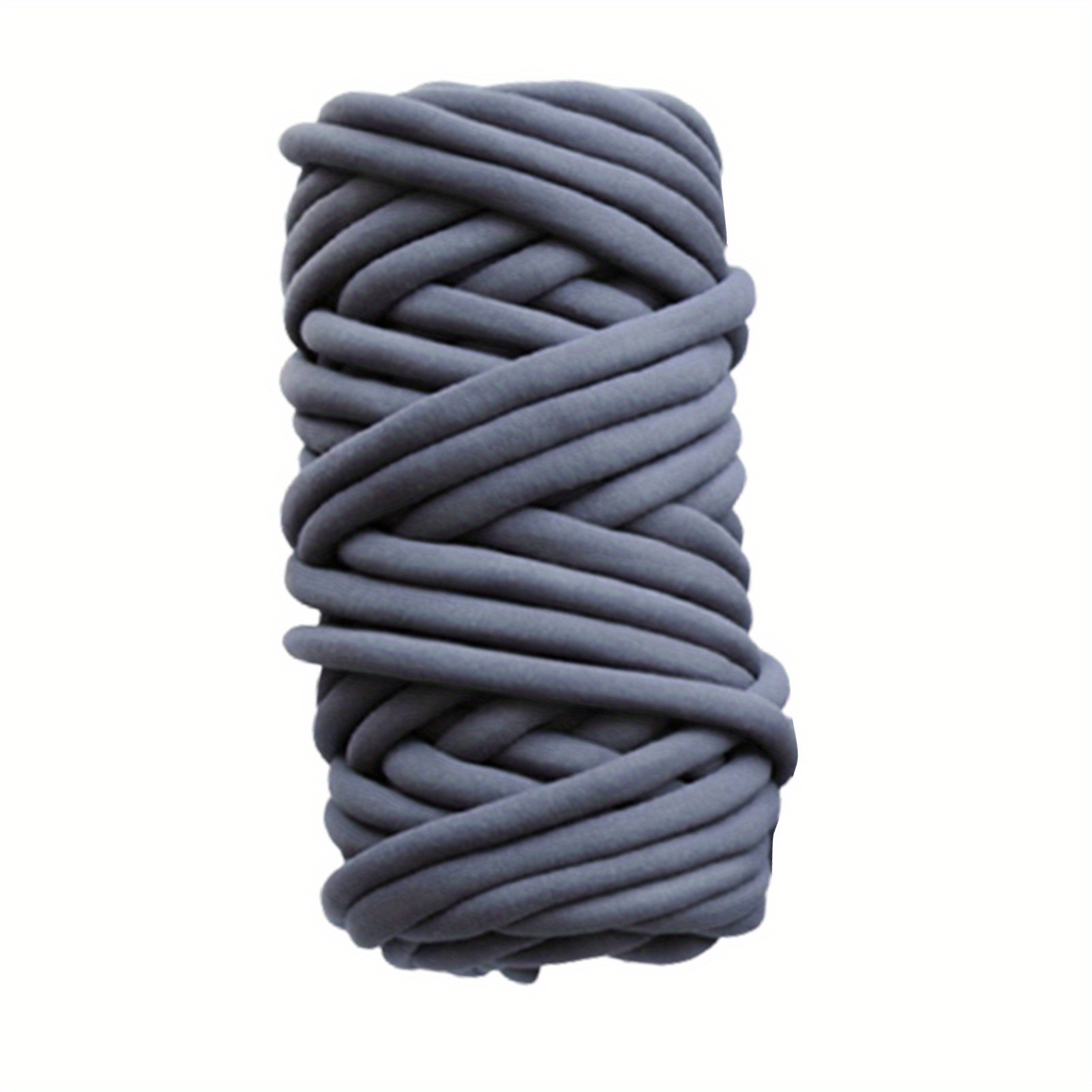 Image of Chunky Hand-knit Yarn 250g - Diy Soft Thick Bulky Braiding Tubular Yarn For Arm Knitting Blankets, Home Decor Crafts - Dark Grey