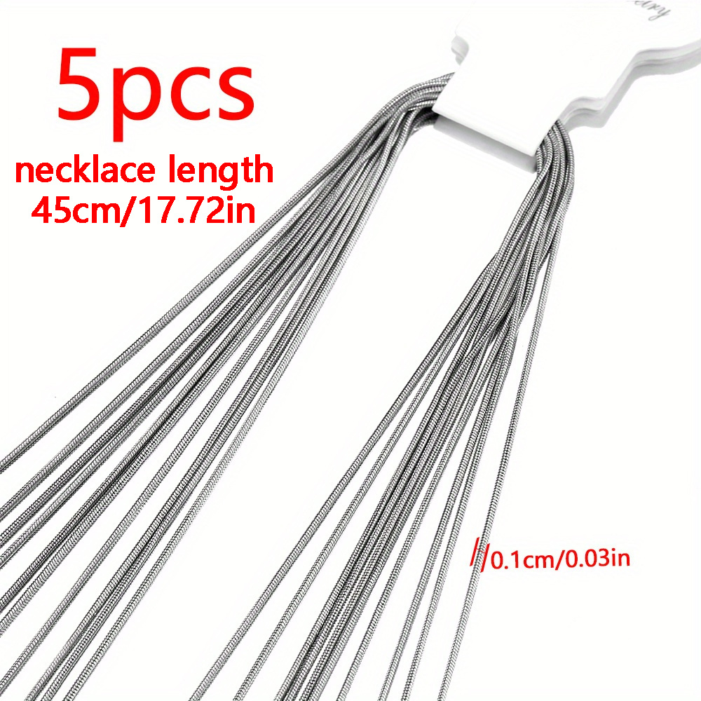 5pcs 201 Stainless Steel Snake Chain Necklace, Accessories For Men And Women