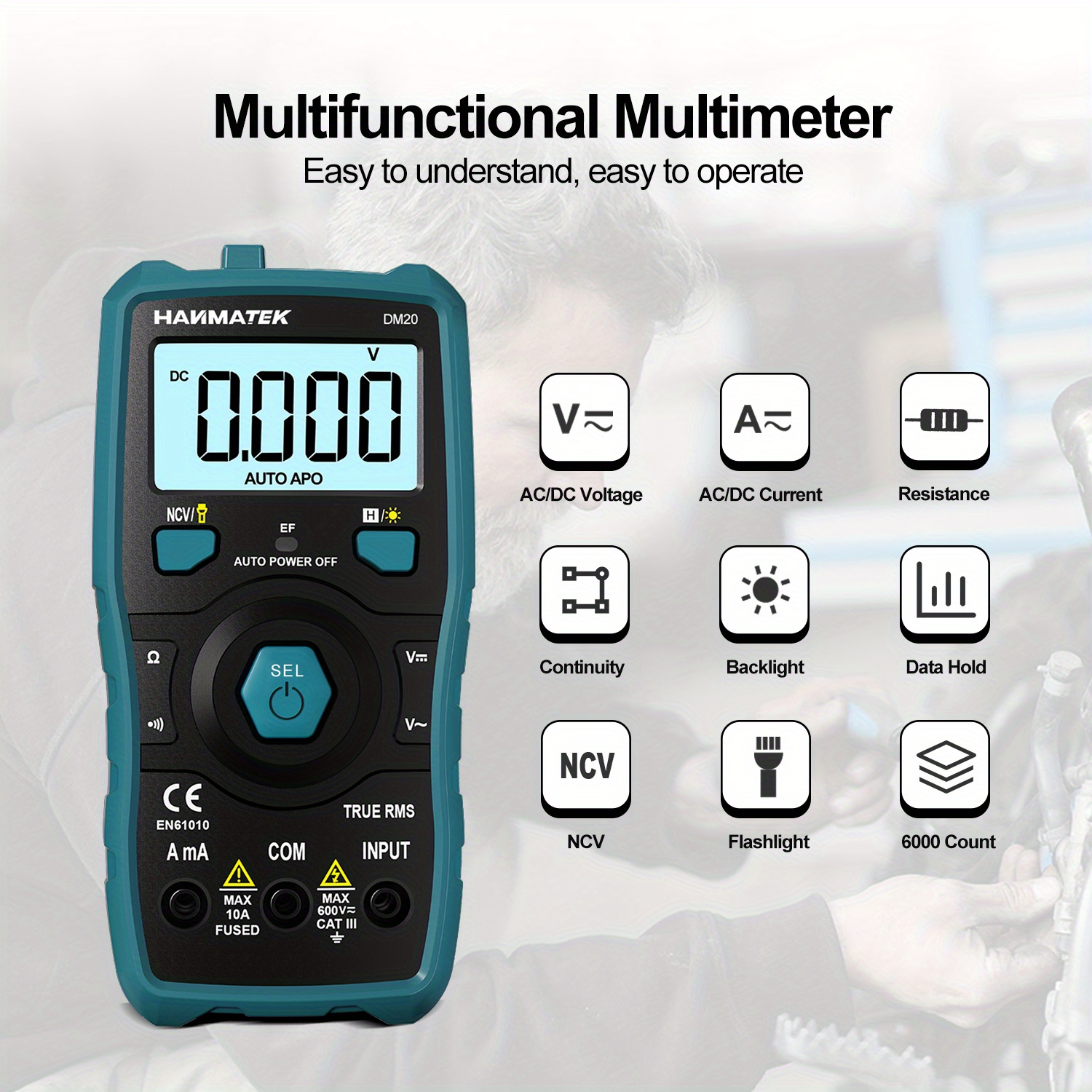 Digital Multimeter Hanmatek Dm20 Auto Range Recognition Multimeter With