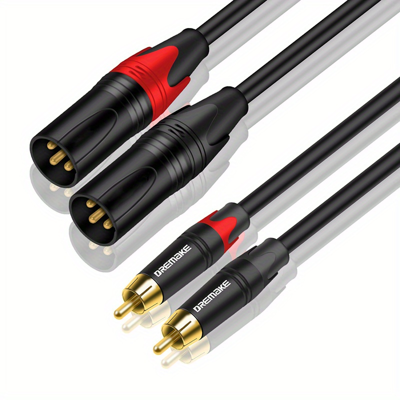 Image of Dremake Xlr To Rca Audio Cable Dual Xlr To Dual Rca Cable Double Rca Male To Double Xlr Male Mic Connection Cord