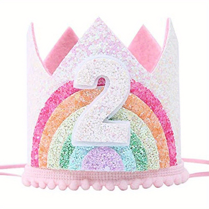 1pc Decoración Cumpleaños 4 Años Niñas Sombrero Corona Rosa - Temu Mexico