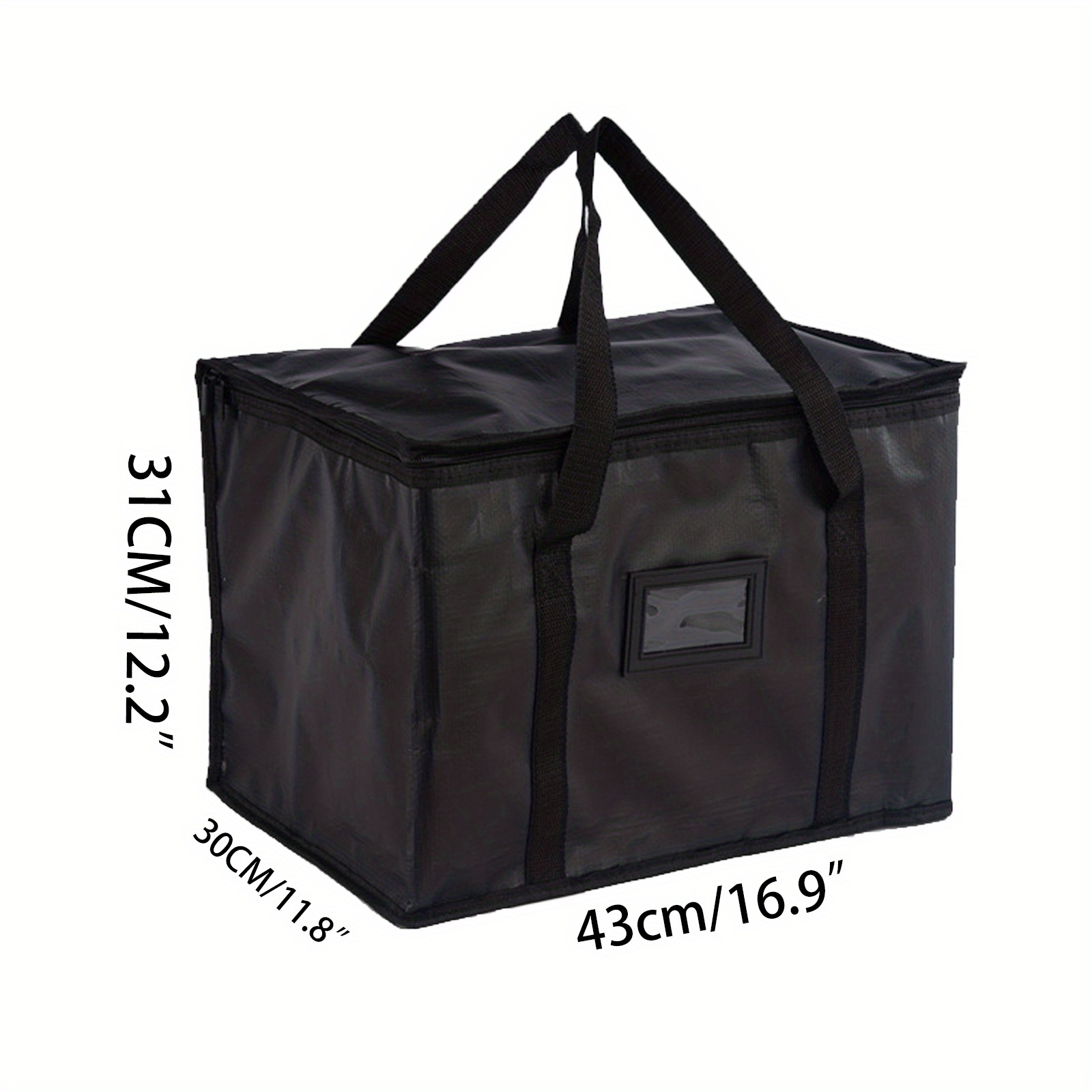 Black Insulated Grocery Shopping Tote Bag Delivery Pizza - Temu Australia