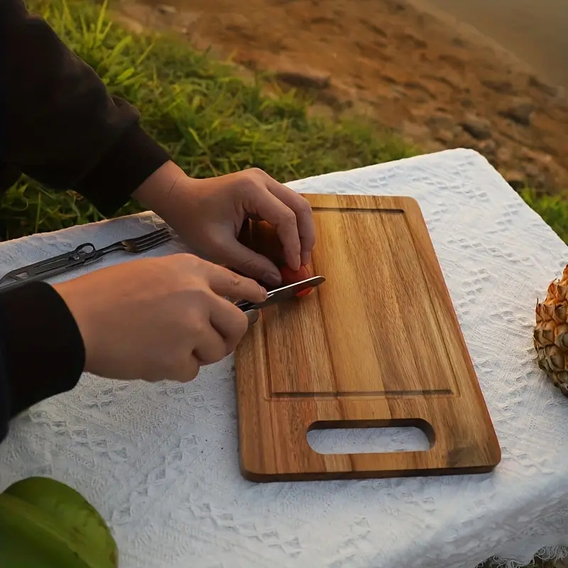 1pc Acacia Wood Cutting Board Cheese Board Small Mini - Temu
