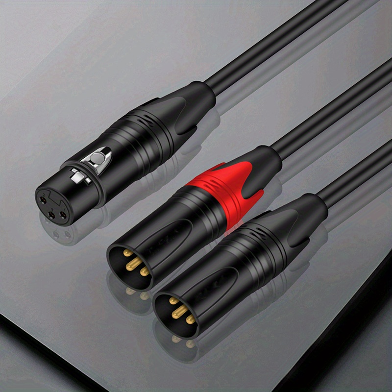 2 In 1 Xlr Splitter Cable Xlr Male to Dual Xlr Female Y-splitter 3pin  Balanced Microphone Cable