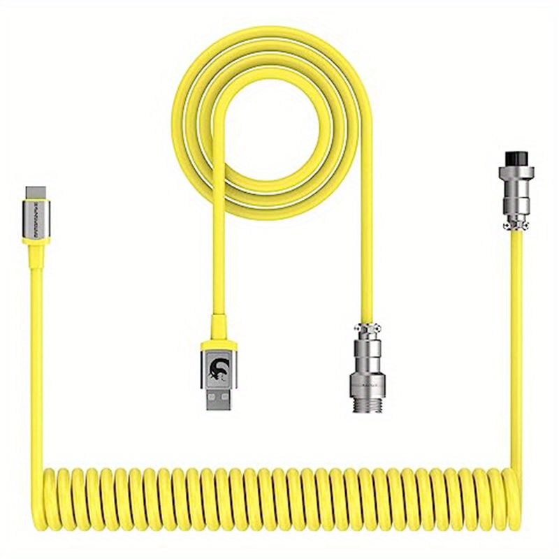 ATTACK SHARK Cavo a spirale C04 2iUSB C, da USB-A a tipo C/da tipo C a