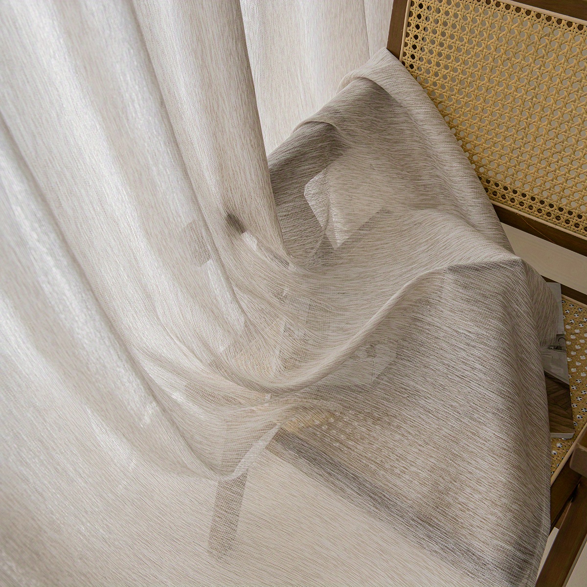 Elegant Comfort Set Of 2 Sheer Curtain Panels - Rod Pocket P 37996640