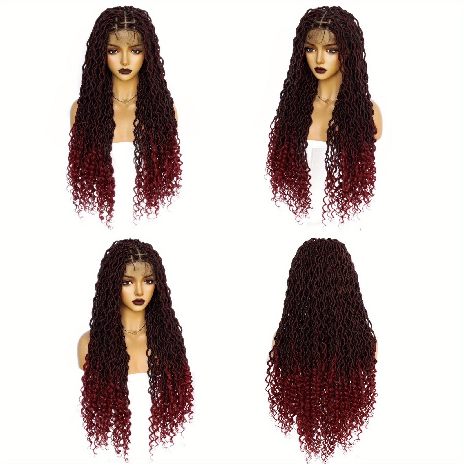 High Density 14 Inch Lace Front Braided Wig Black/Brown Box Braids