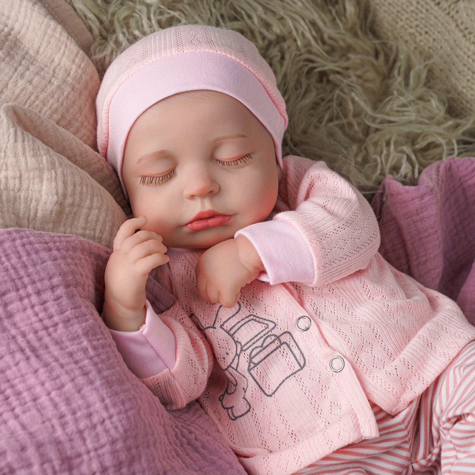 Lucy Reborn Finished Doll Bebe Reborn Doll Inch New Face Realistic Reborn  Sleeping Newborn Baby Boy Real Doll Kids - Temu