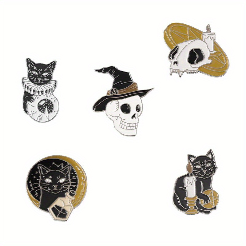 Halloween Tombstone Coffin Skull Ghost Sure,Fine,Whatever,I'm Fine Goth  Punk Pins Brooches Badges Lapel Pin Gothic Pin