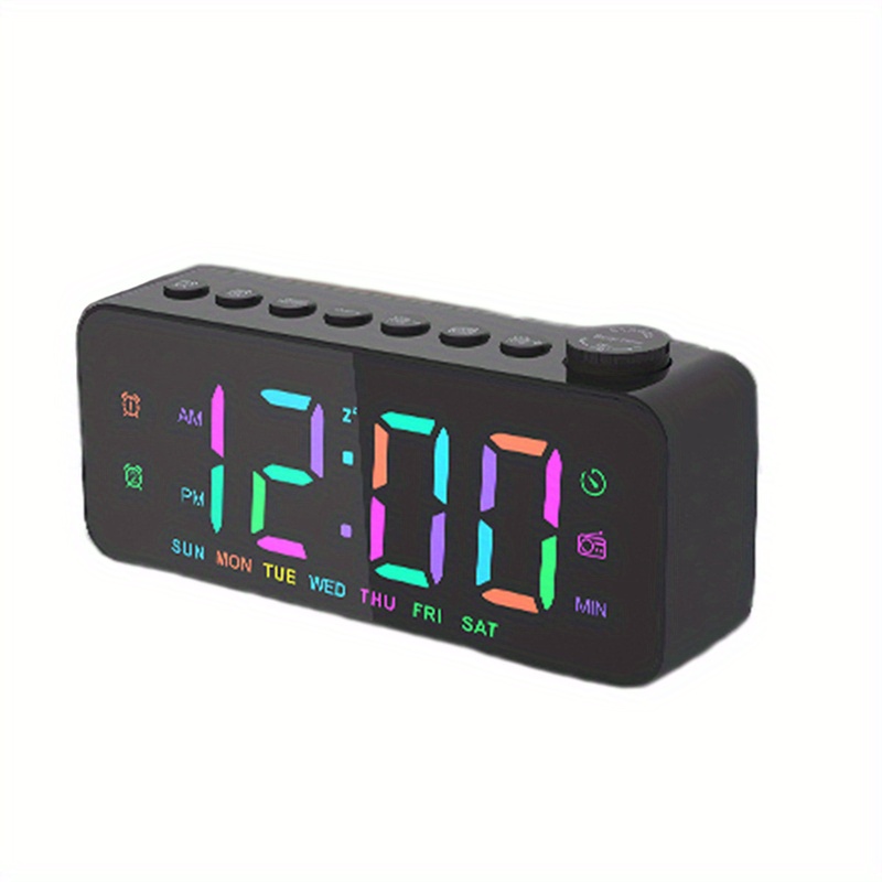 1pc Reloj Despertador Digital Colorido Radio Reloj Pequeño - Temu