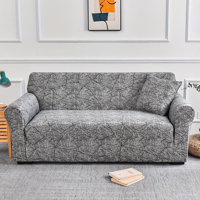 1pc Printed Elastic Sofa Slipcover, Non-slip Stretch Sofa Cover For Room, Sofa Protector Cover Home Decor