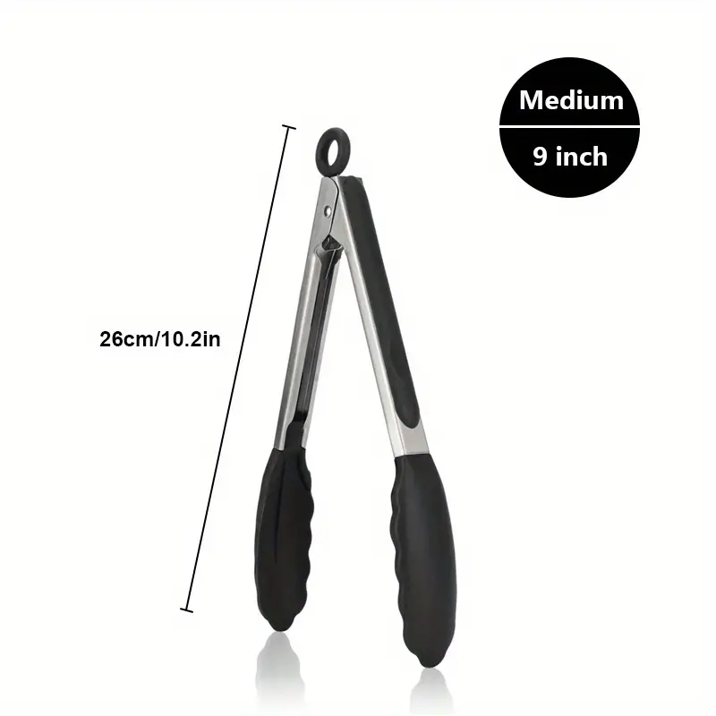 Tongs For Cooking, Kitchen Tongs With Silicone Tips, High Heat Resistant  Locking Tongs, Heavy Duty, Great Grips, 7,9,, Black - Temu