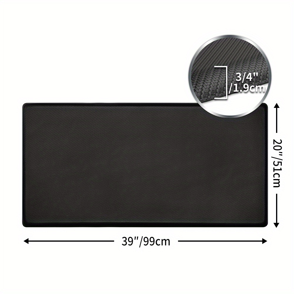  3/4 inch Anti Fatigue Kitchen or Office Floor Mat Extra Large  39 x 20, Thick Black : Home & Kitchen