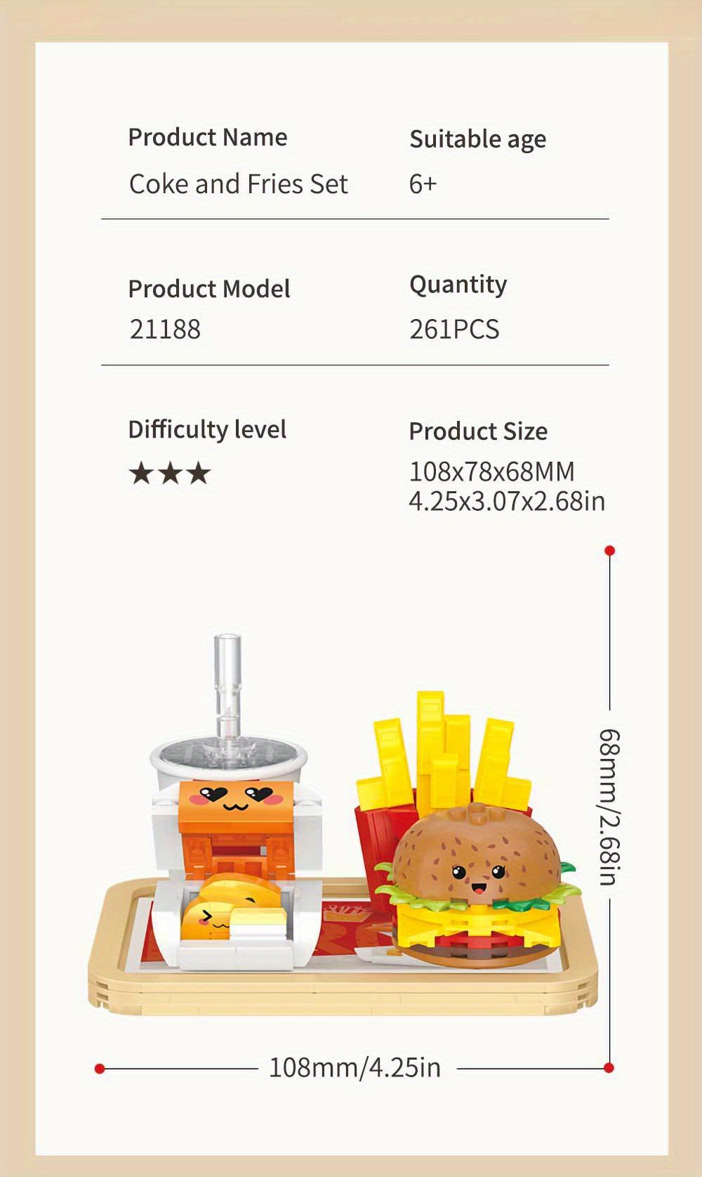 Hamburger French Fries Cola Chicken Blocks Small Building Temu Australia