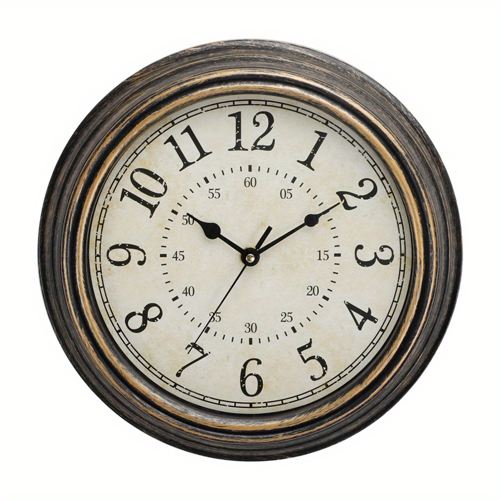 1pc 12 Inch Vintage Retro Wall Clock Silent Non Ticking Quartz