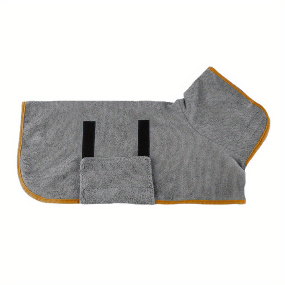 TEMU Pet Dog Quick Drying Coat Bathrobe Towel Microfibre Material Fast Drying Super Absorbent Dog Bath Robe With Adjustable Collar And Waist