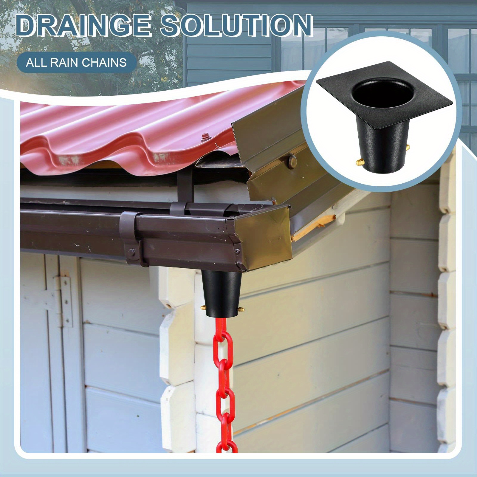 Rain Chain Gutter Adapter Aluminum Rain Chains Extension Temu