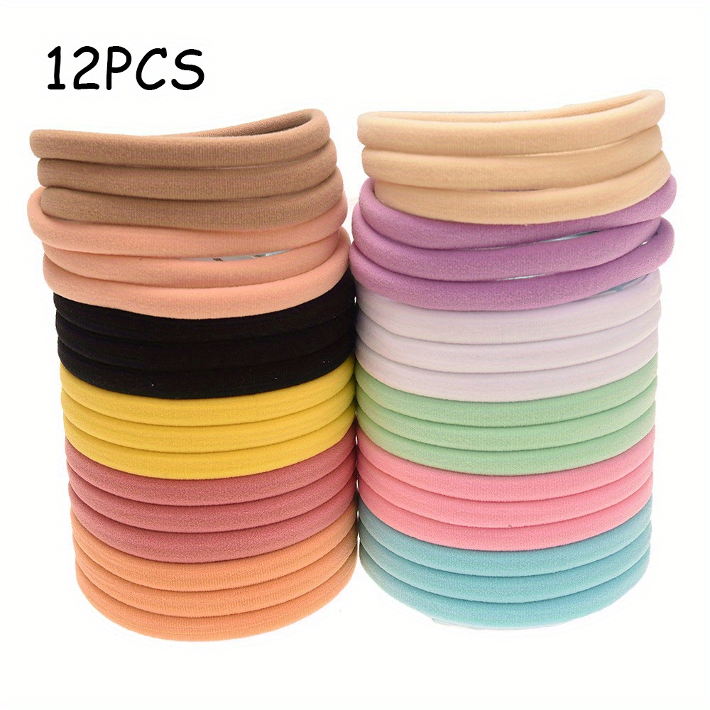 E-shop 12 Stück 0,4 Zoll * 11 Zoll Nylon Stirnband Elastisches Haarband 1CM Breite Vintage Kopftuch Boutique Band Ergänzungen Kopfbedeckung Mode Haar