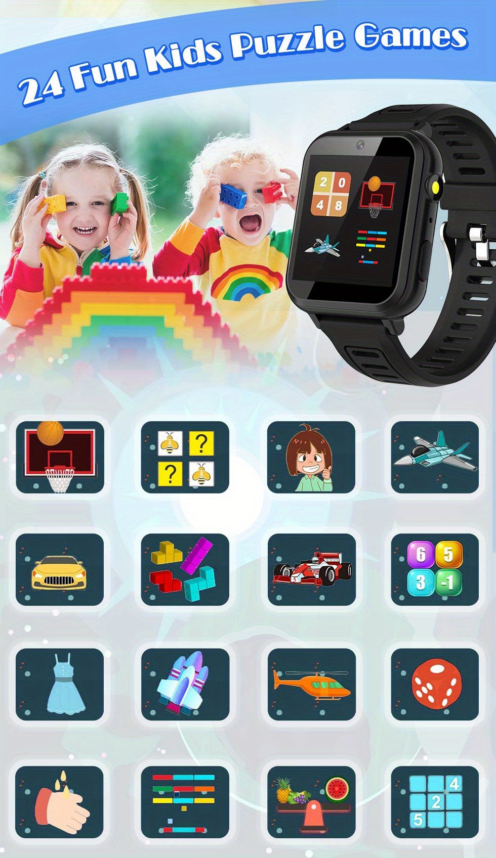 Smart Watch Bambini Videocamera Lettore Musicale 24 Giochi - Temu Italy