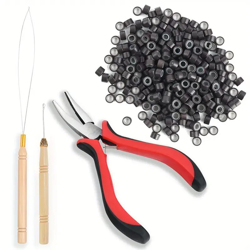 Microlink Hair Extensions Kit Beads Hair Extensions - Temu