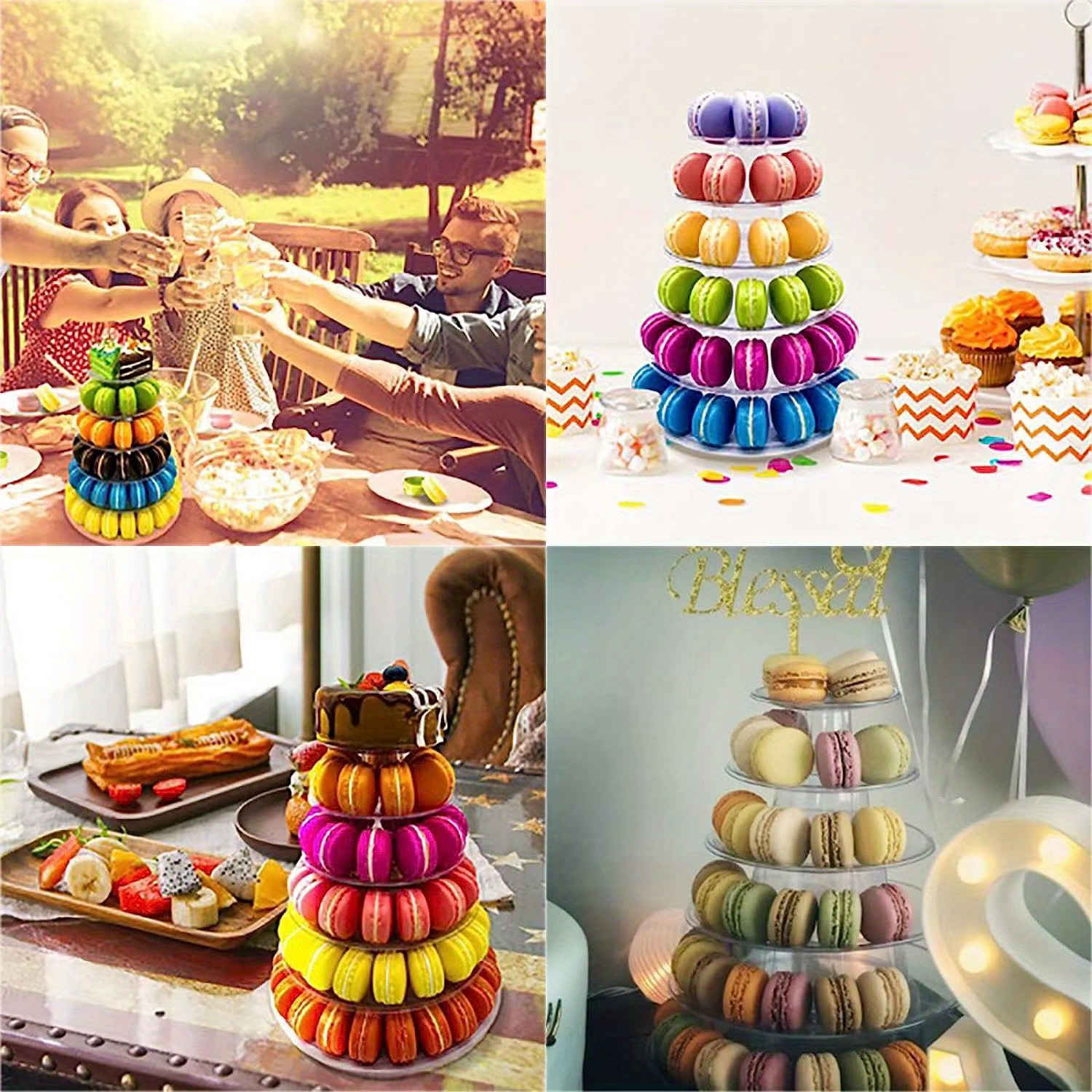 1 Set Torre Macaron Rotonda A 6/10 Livelli Alzata Torta - Temu Italy