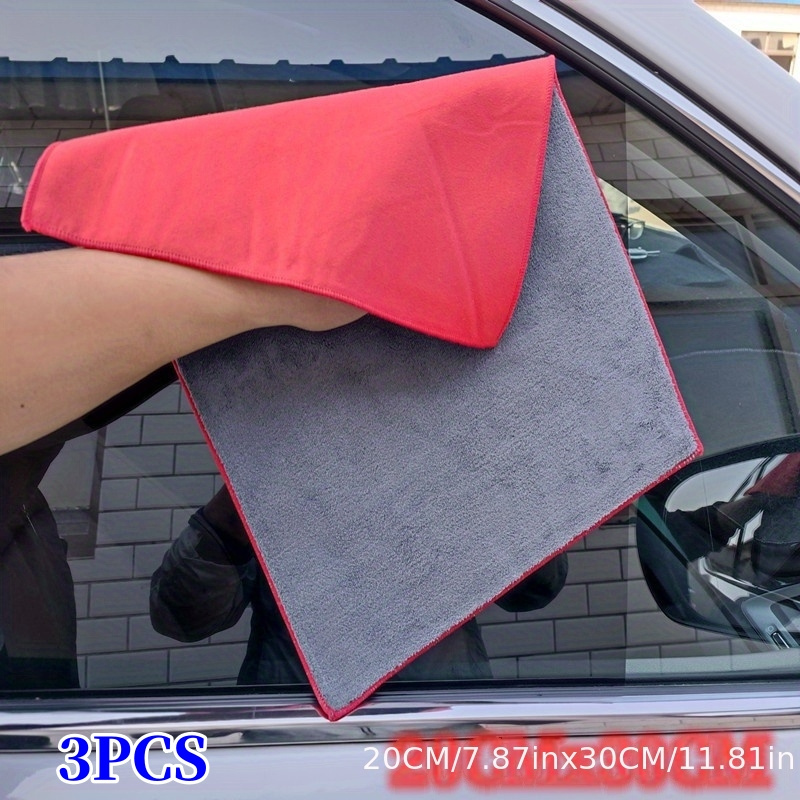 Suede Double-sided Absorbent Car Drying Towel Glass Cleaning Cloth For  Windows Cars Kitchen Mirrors Traceless Reusable 30CMx30CM