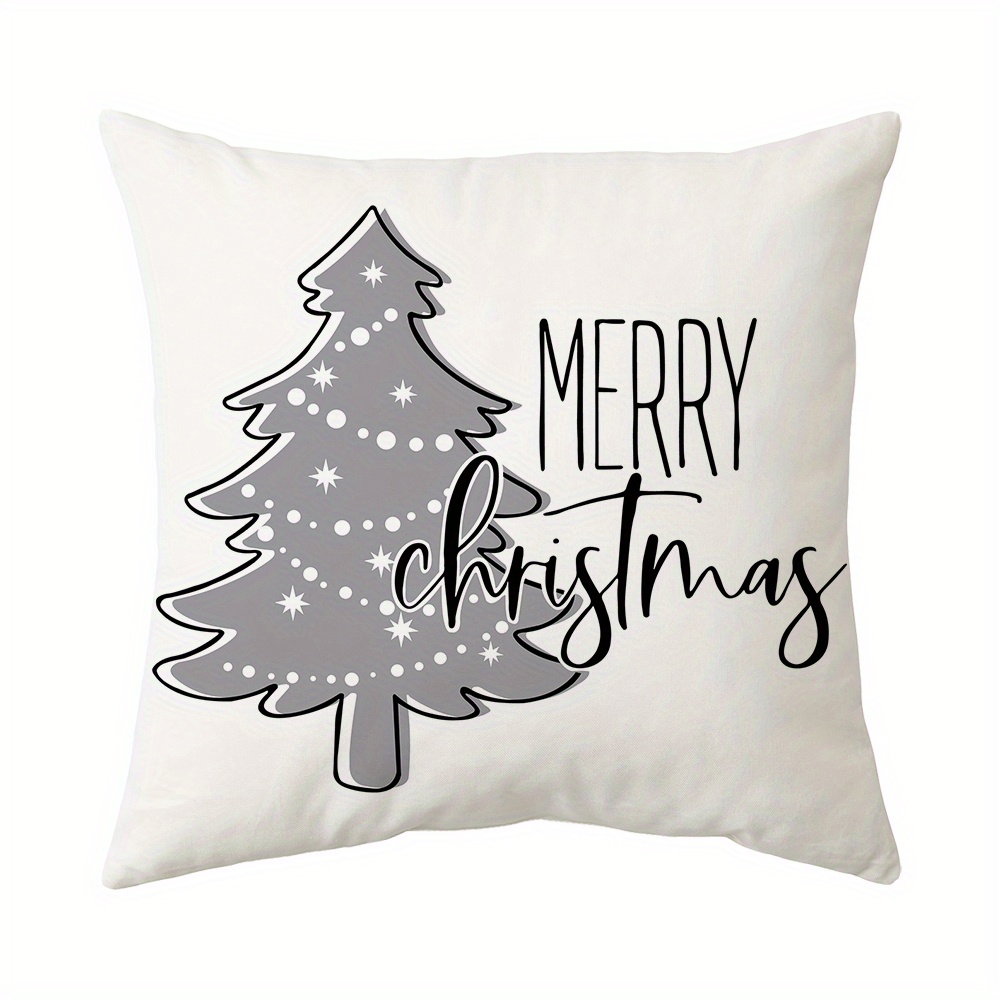 Set of 4 Winter Pillow Coversxmas Pine Tree and Snowflake Home  Decorsnowflake Pillow Topwinter Trend Throw Pillowzig Zag Winter Pillow 