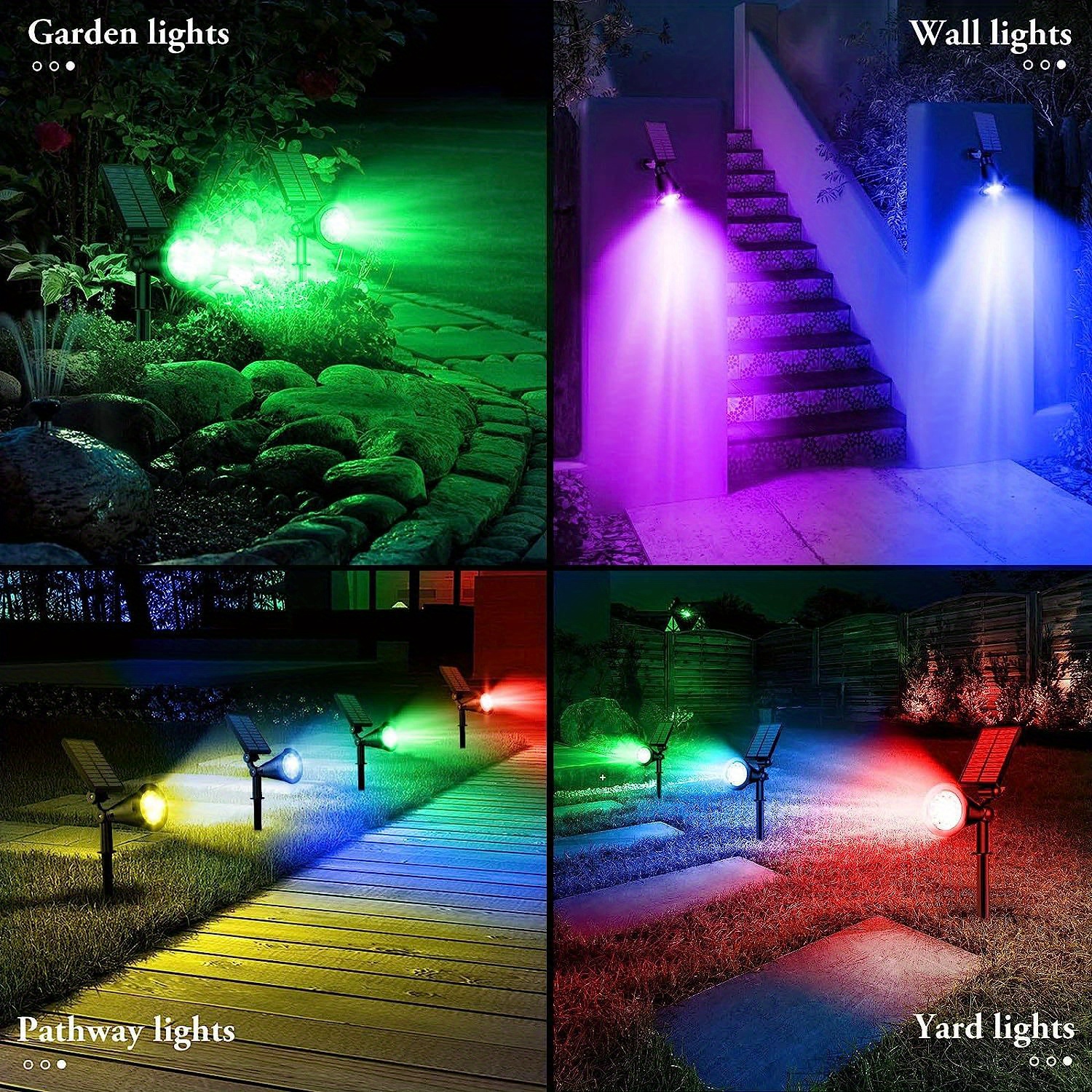 18led Solar Spot Lights Outdoor Solar Flood Lights - Temu New Zealand